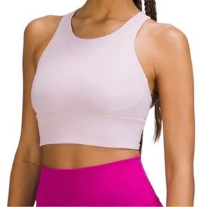 Lululemon Wunder Train Longline Bra Medium Support C/D Cup in Pink Peony Size 8